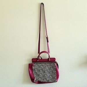 Fuschia/cow hair/animal print Vince Camuto handbag/crossbody